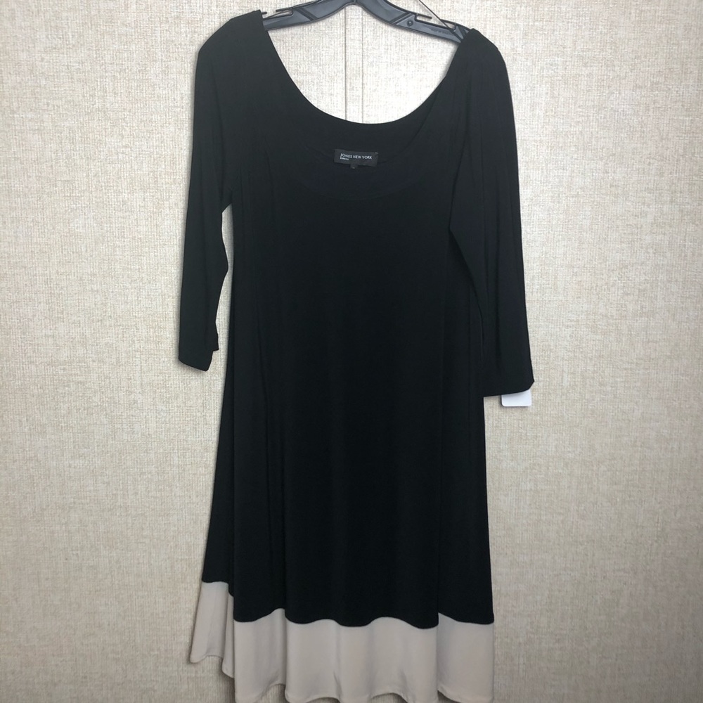 Jones New York Black A Line Midi Dress Size 12